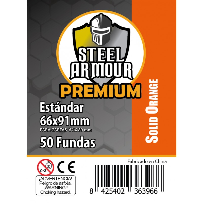 Fundas Steel Armour Premium Opacas 50u - Naranja